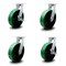 Service Caster 12 Inch Heavy Duty Green Poly on Cast Iron Caster Swivel Lock 2 Brakes SCC, 2PK SCC-KP92S1230-PUR-GB-BSL-2-SLB-2 - alternate 1
